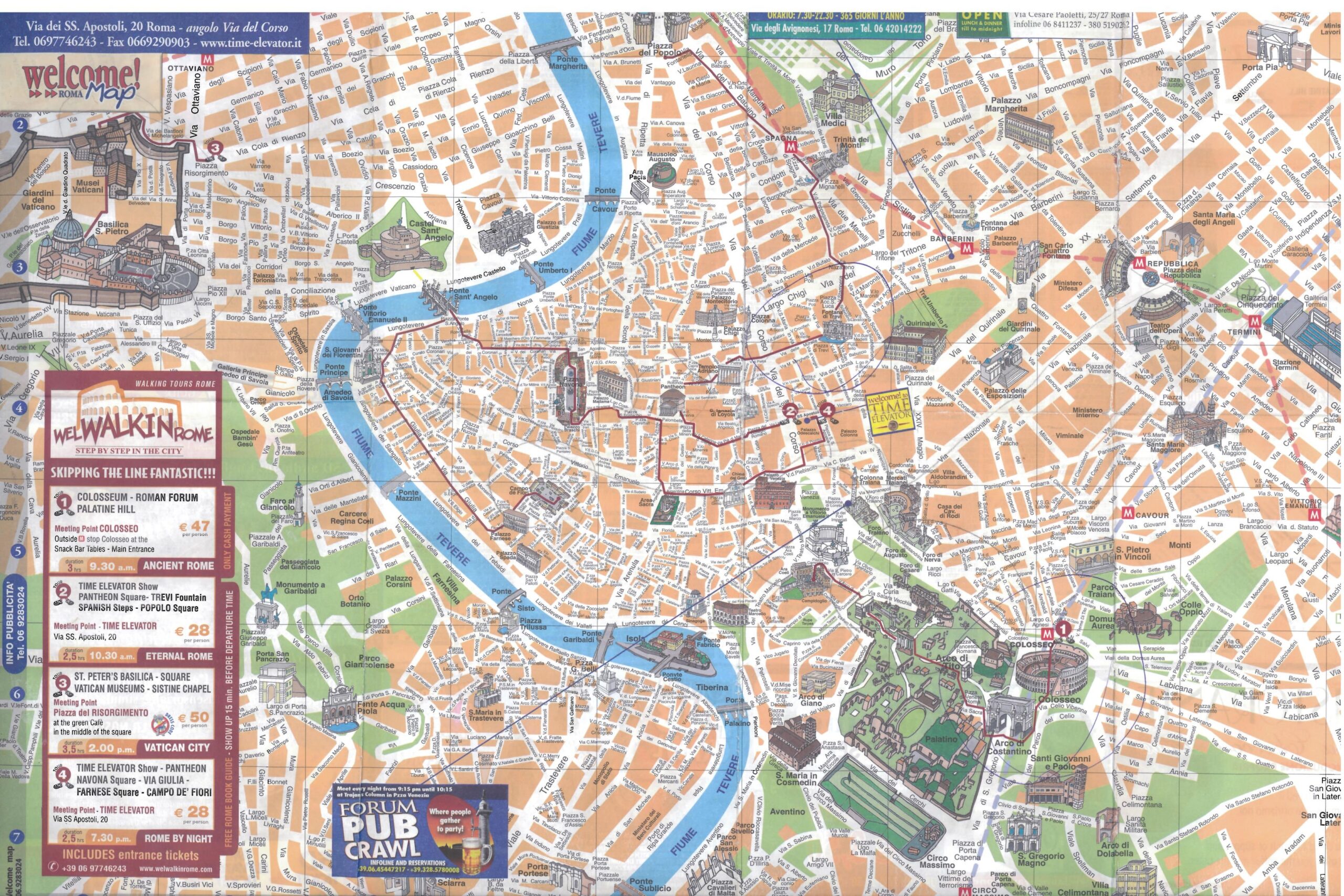 Rome Tourist Map Printable