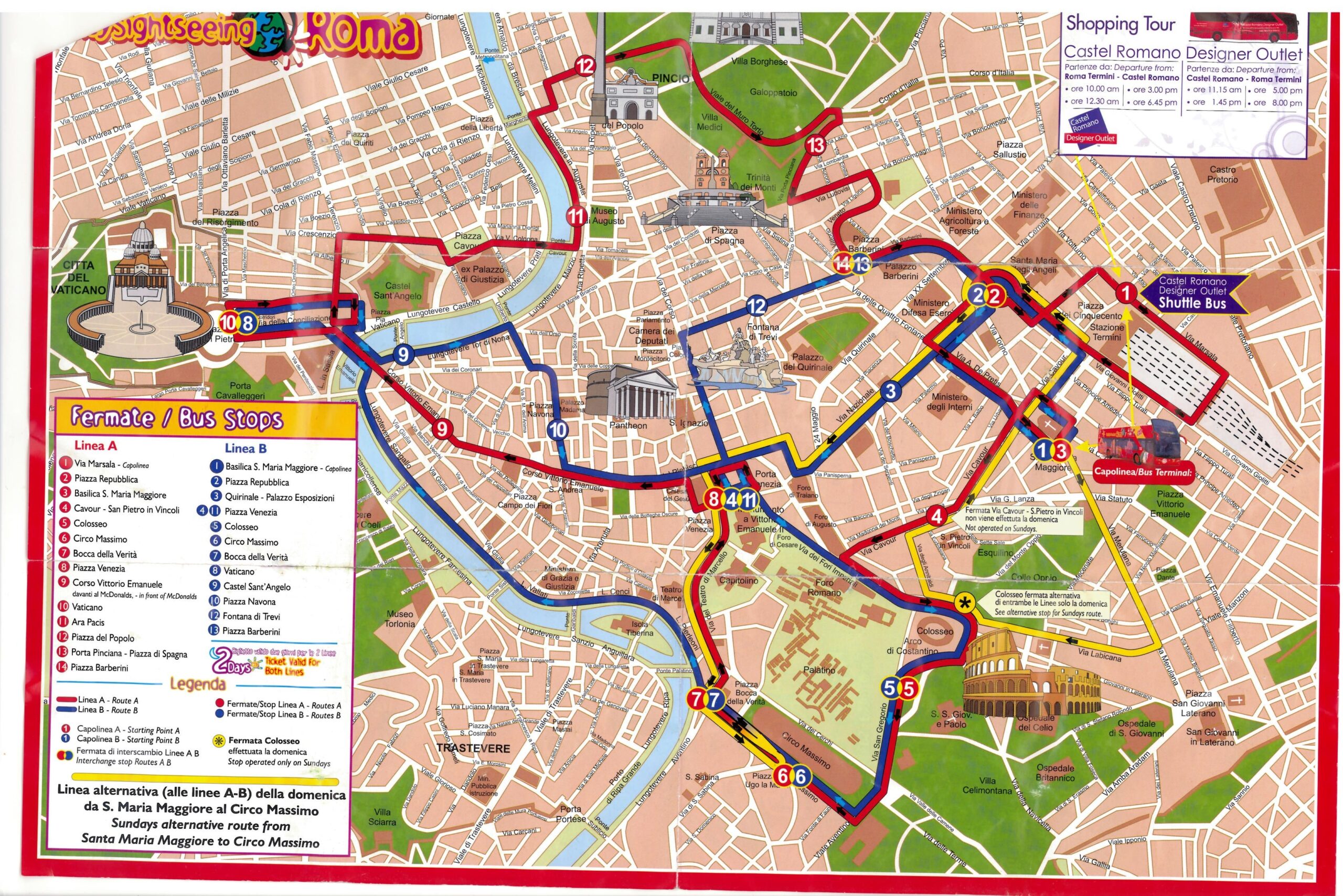 Rome Tourist Map Printable