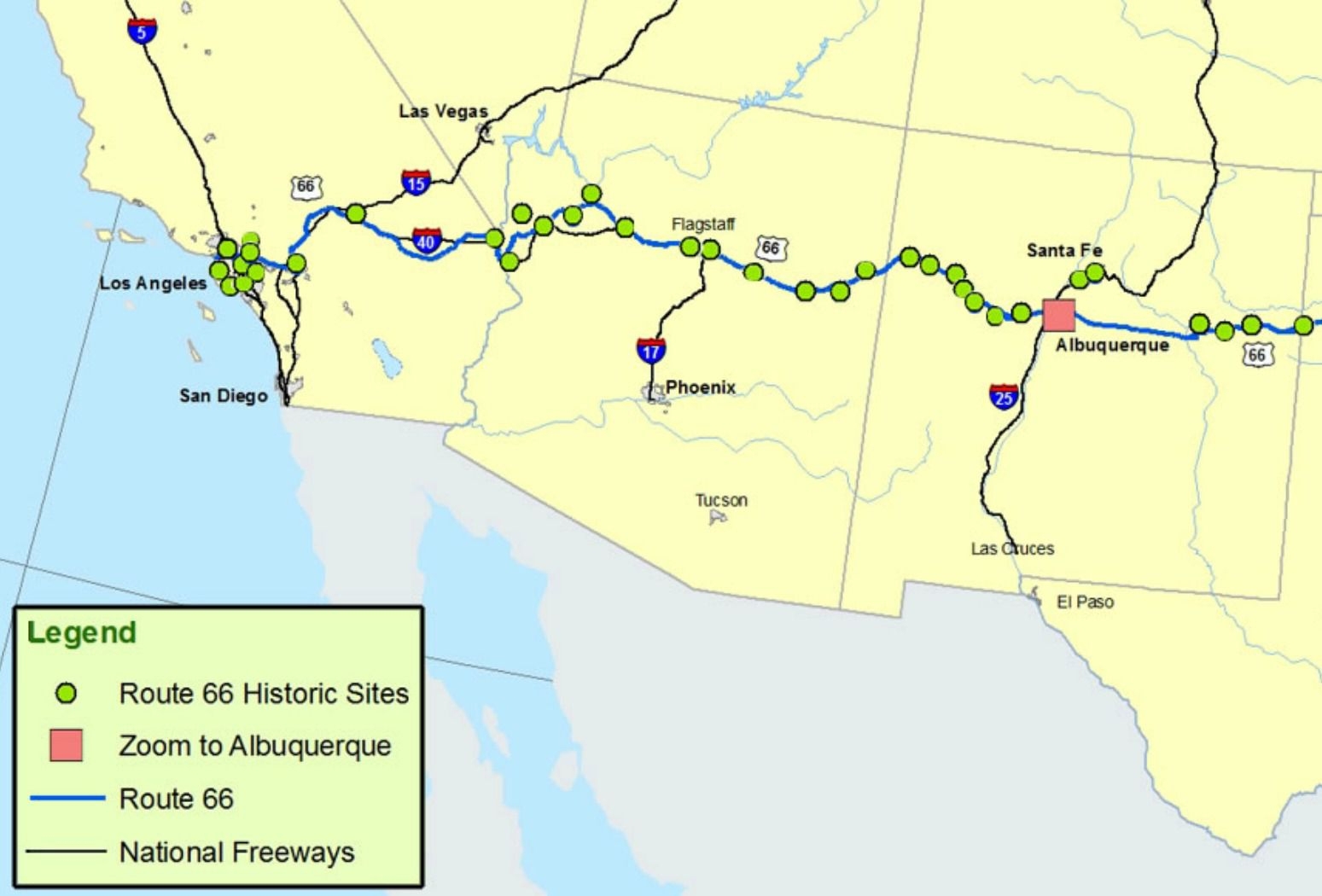 Route 66 Map Printable