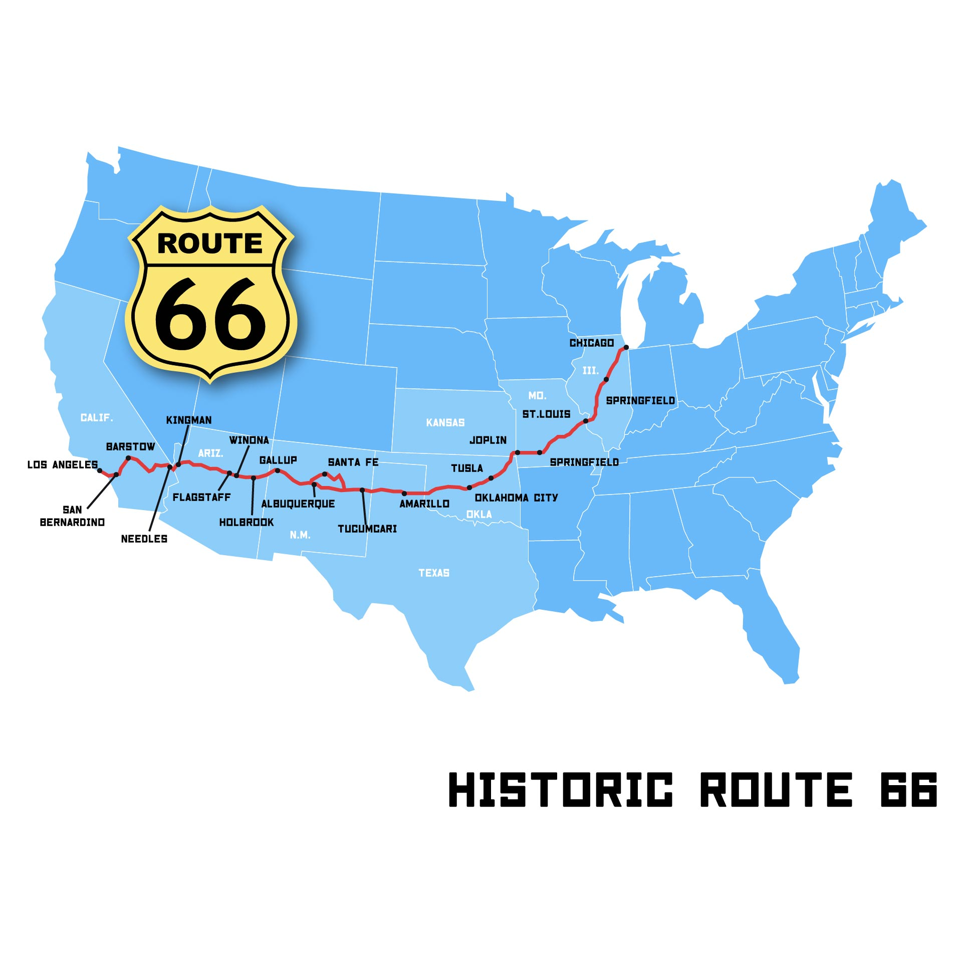 Route 66 Map Printable