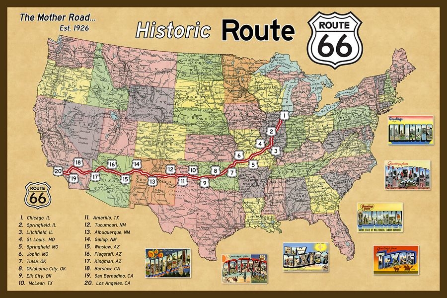 Route 66 Map Printable