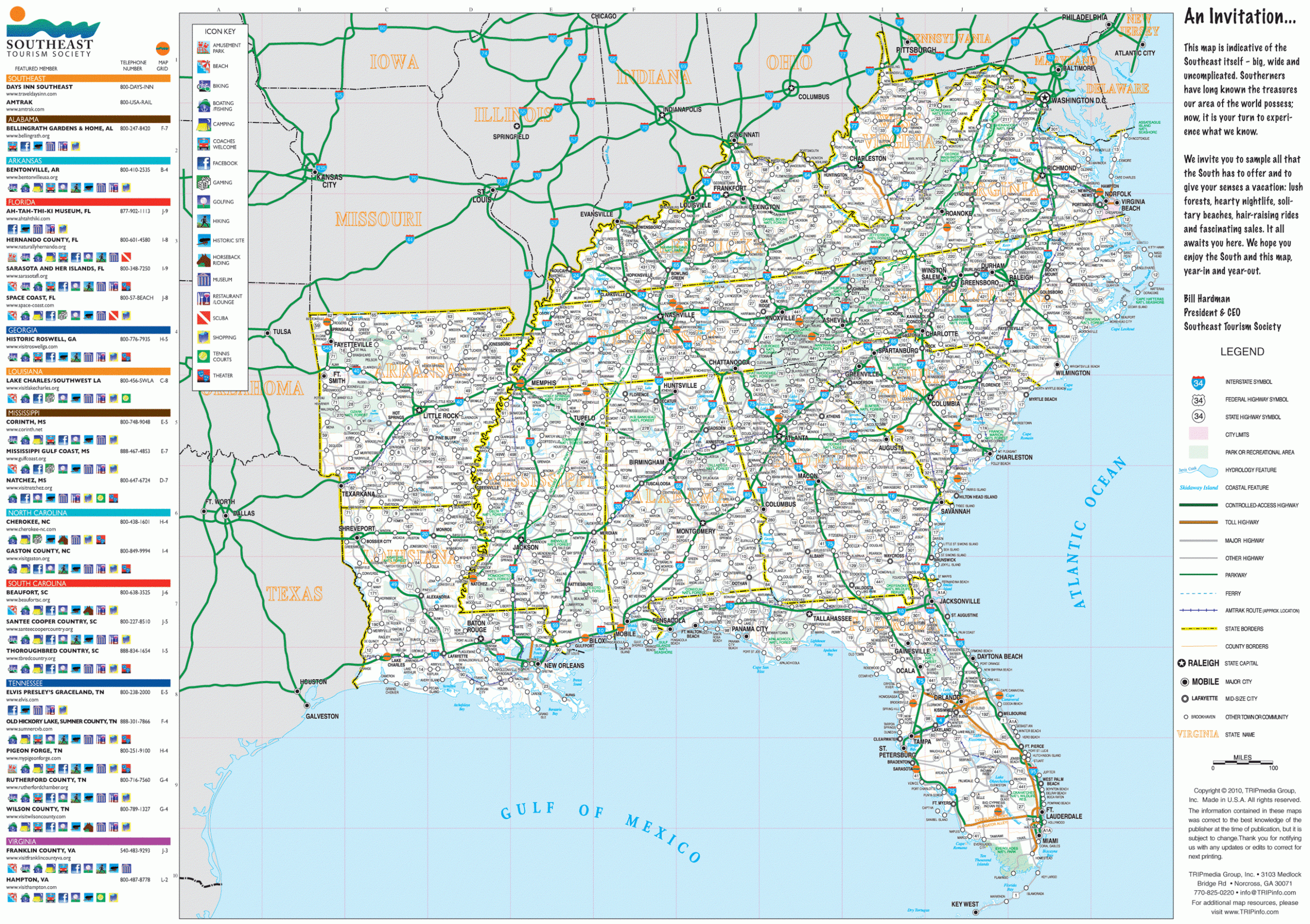 Southeast Region Printable Map Free Printable Map