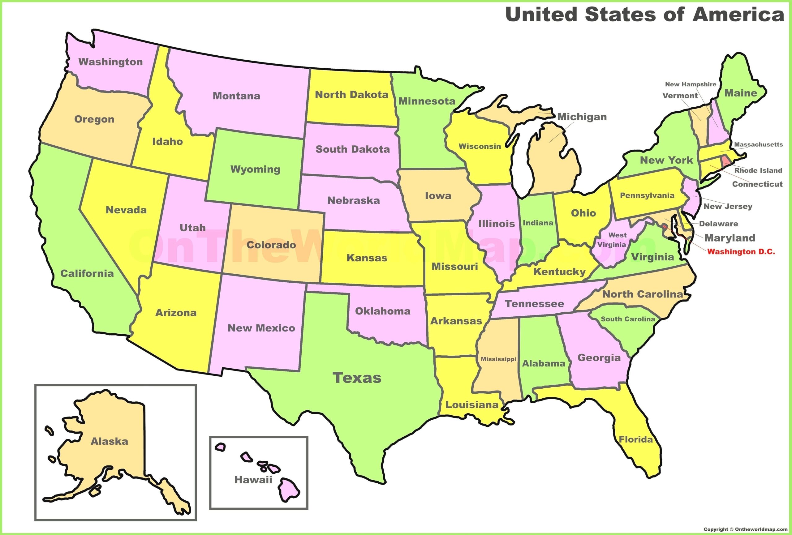 State Capitals Map Printable