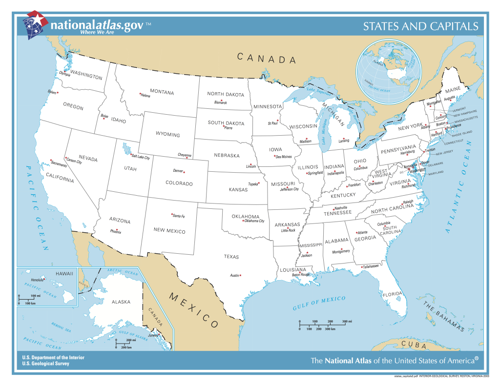 State Capitals Of USA Map Printable US Maps