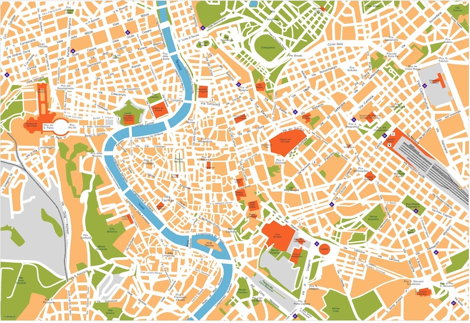 Street Map Rome City Centre Printable