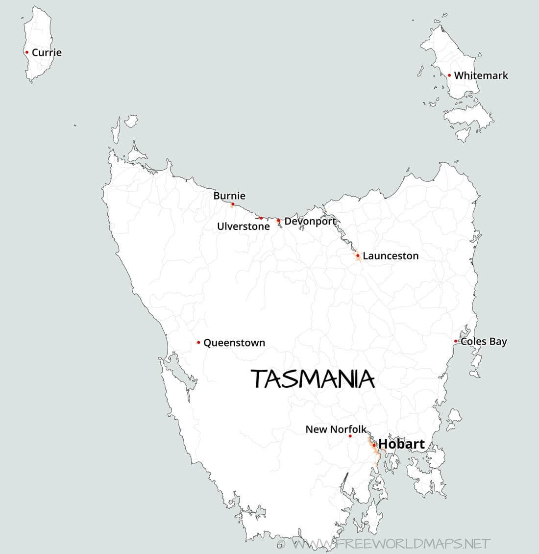Tasmania Map Printable