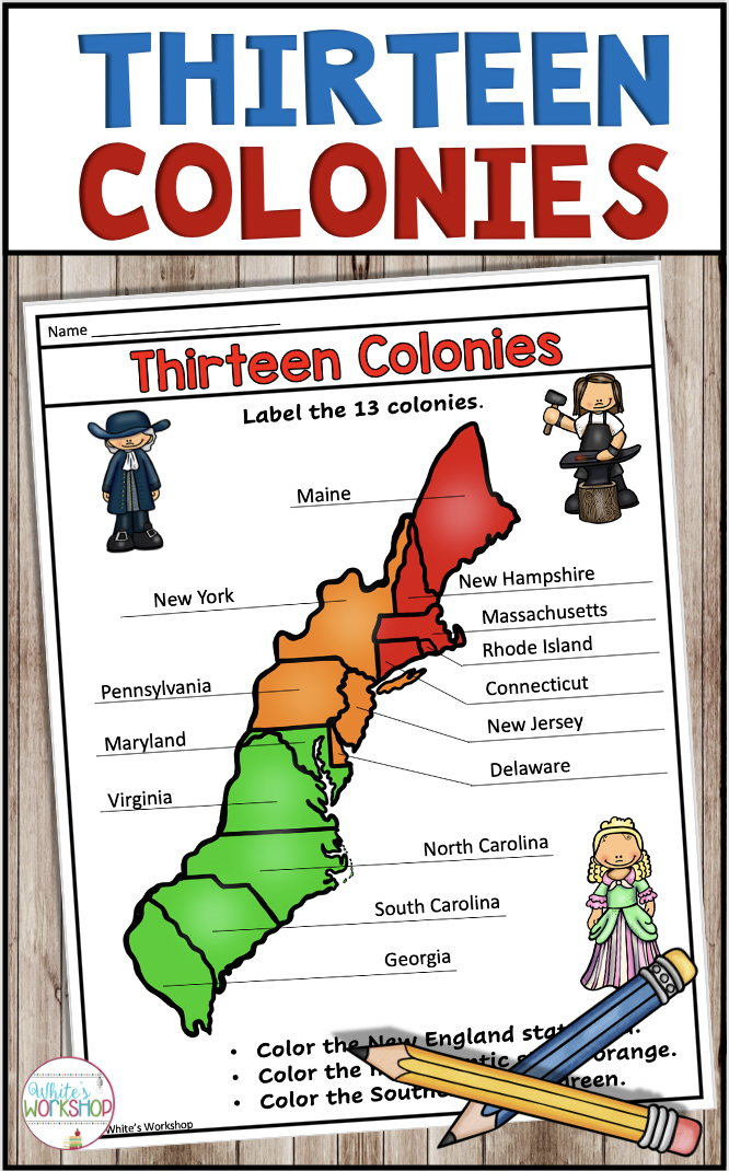 Thirteen Colonies Printable Map Printable And Enjoyable Learning