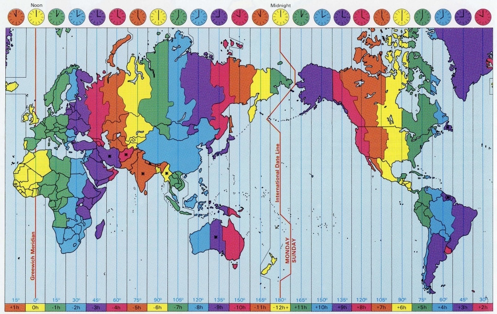 Time Zone World Map Printable