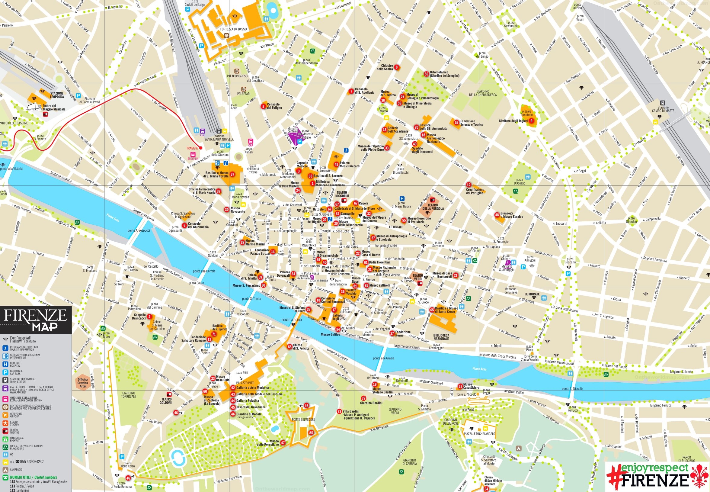 Tourist Map Of Florence Printable
