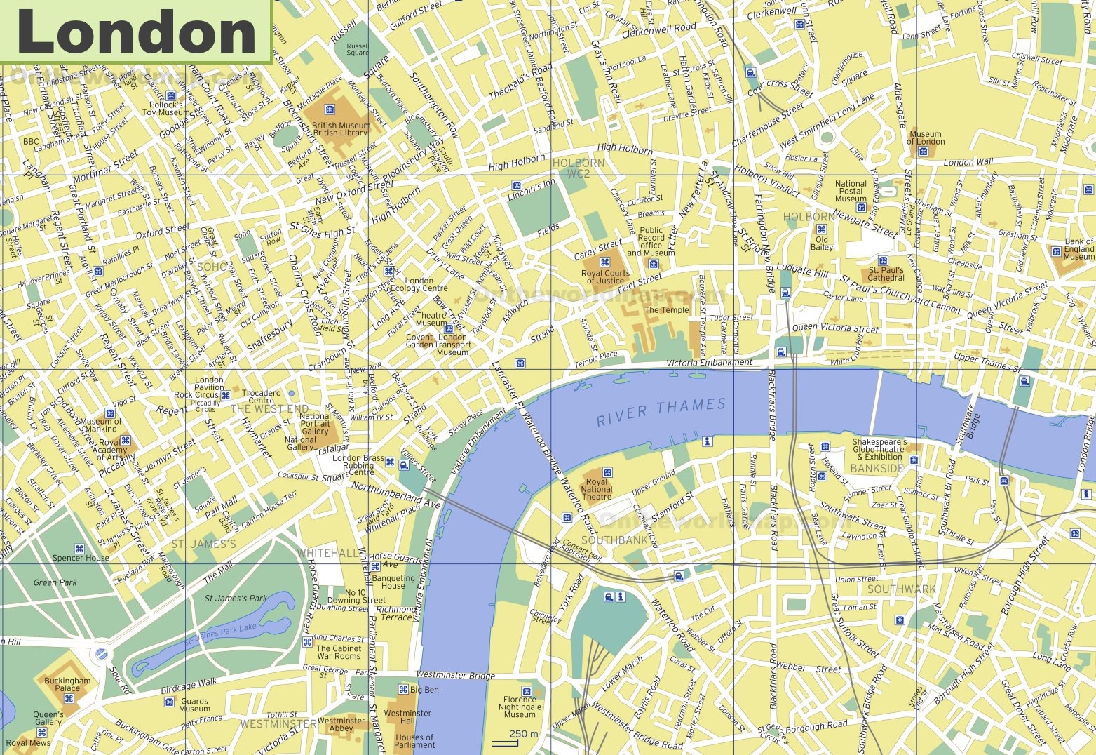 Tourist Map Of London Attractions Printable
