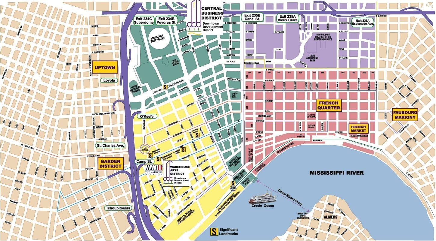 Tourist Map Of New Orleans Printable