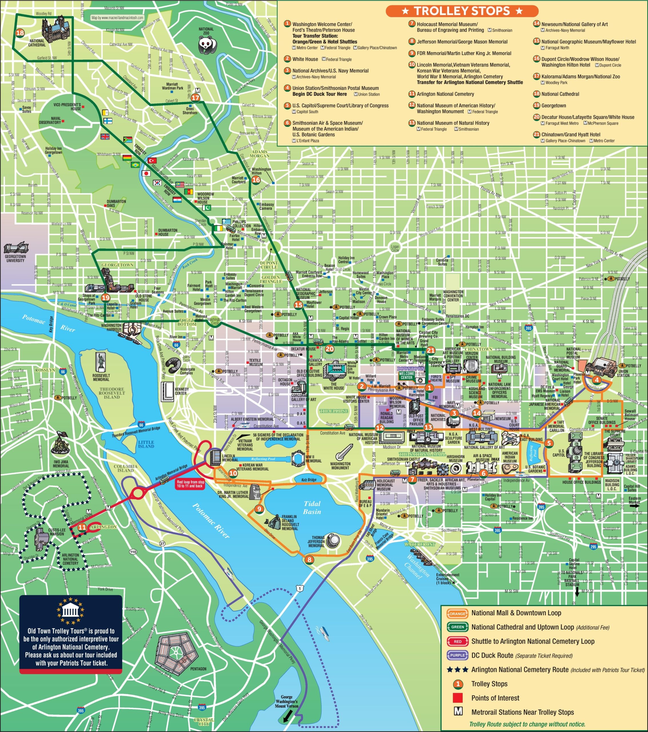 Tourist Map Of Washington Dc Printable
