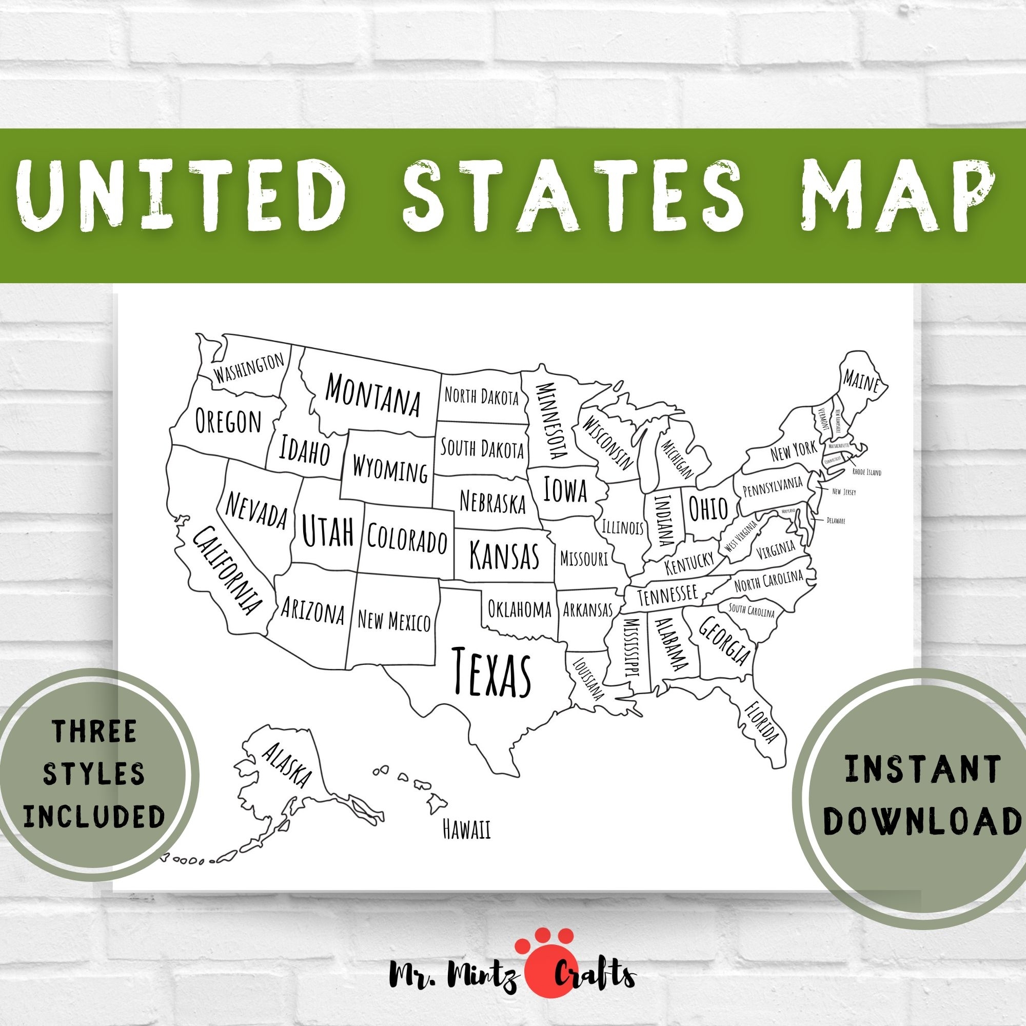 U S Map Printable Free Printable Map