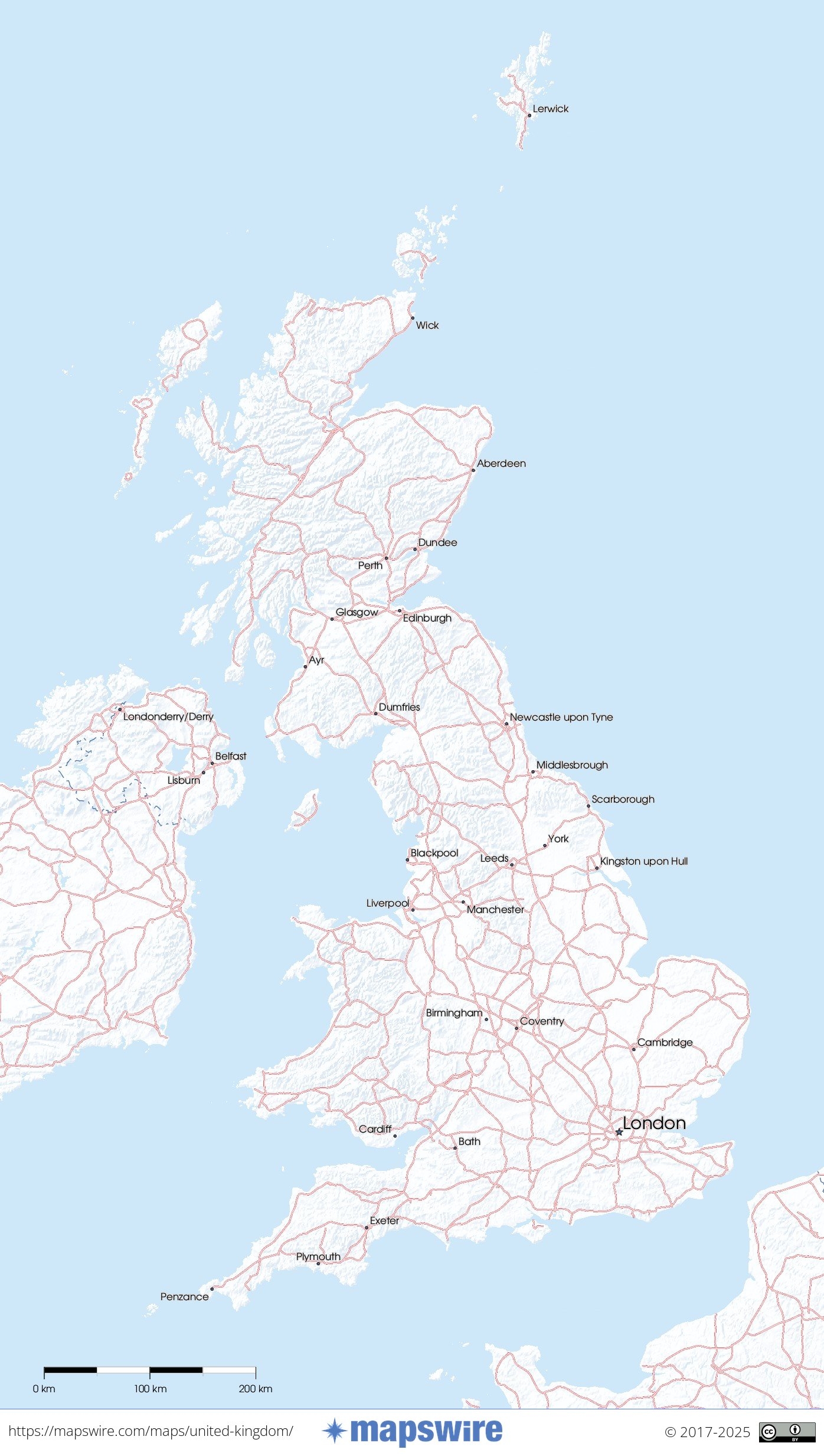 Uk Printable Map