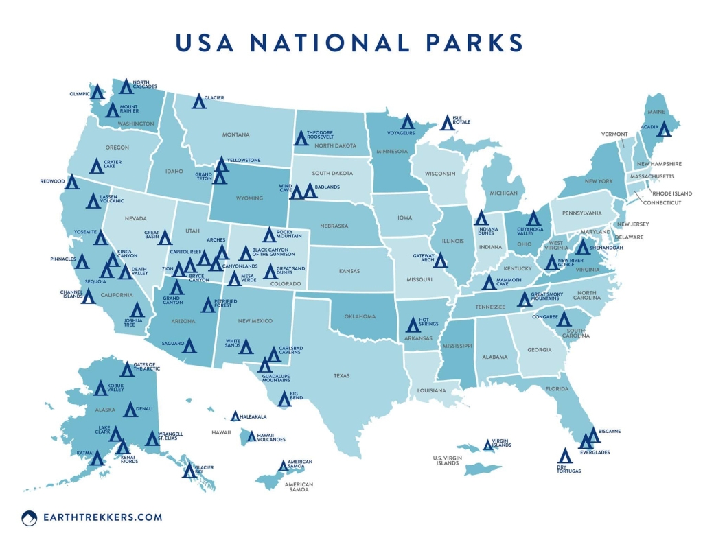 Ultimate Us National Parks List For 2025 Printable Checklist Map