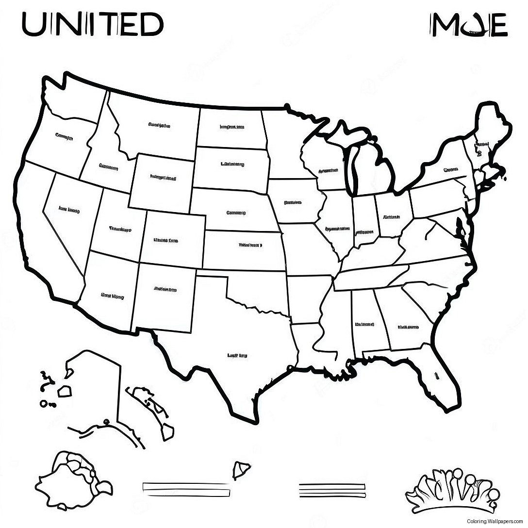 United States Coloring Map Printable