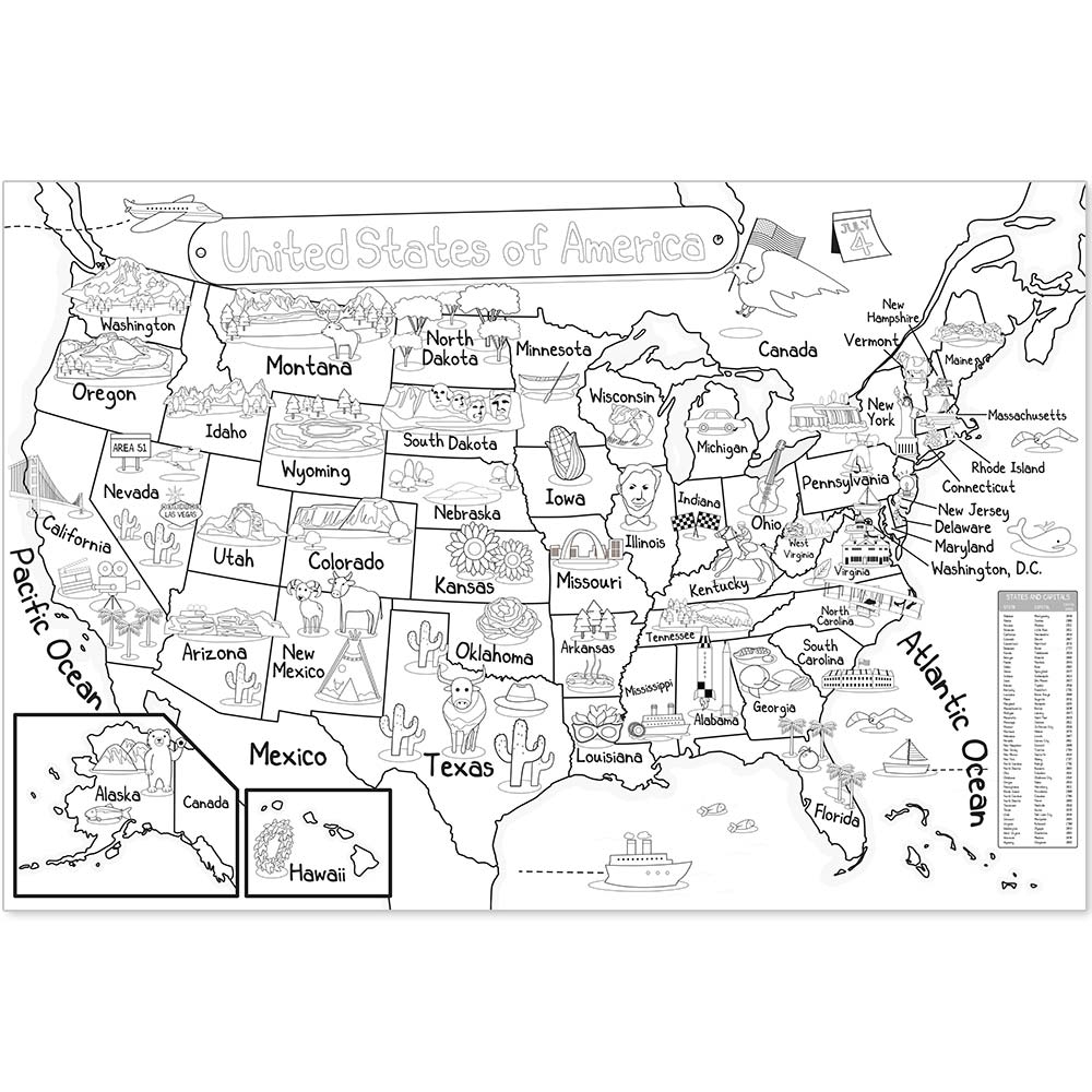 United States Coloring Map Printable