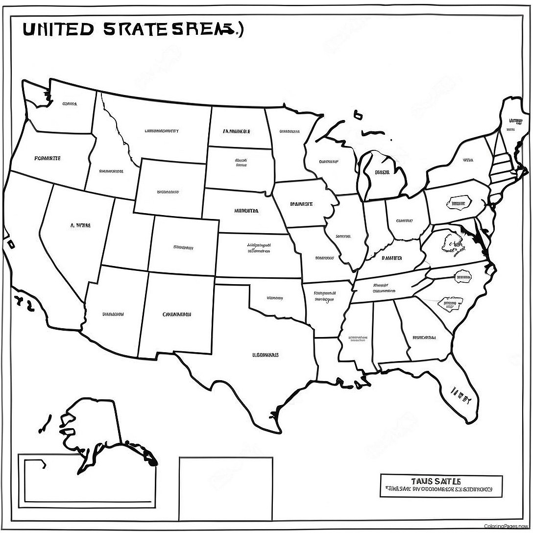 United States Map Coloring Page 8086 6641 