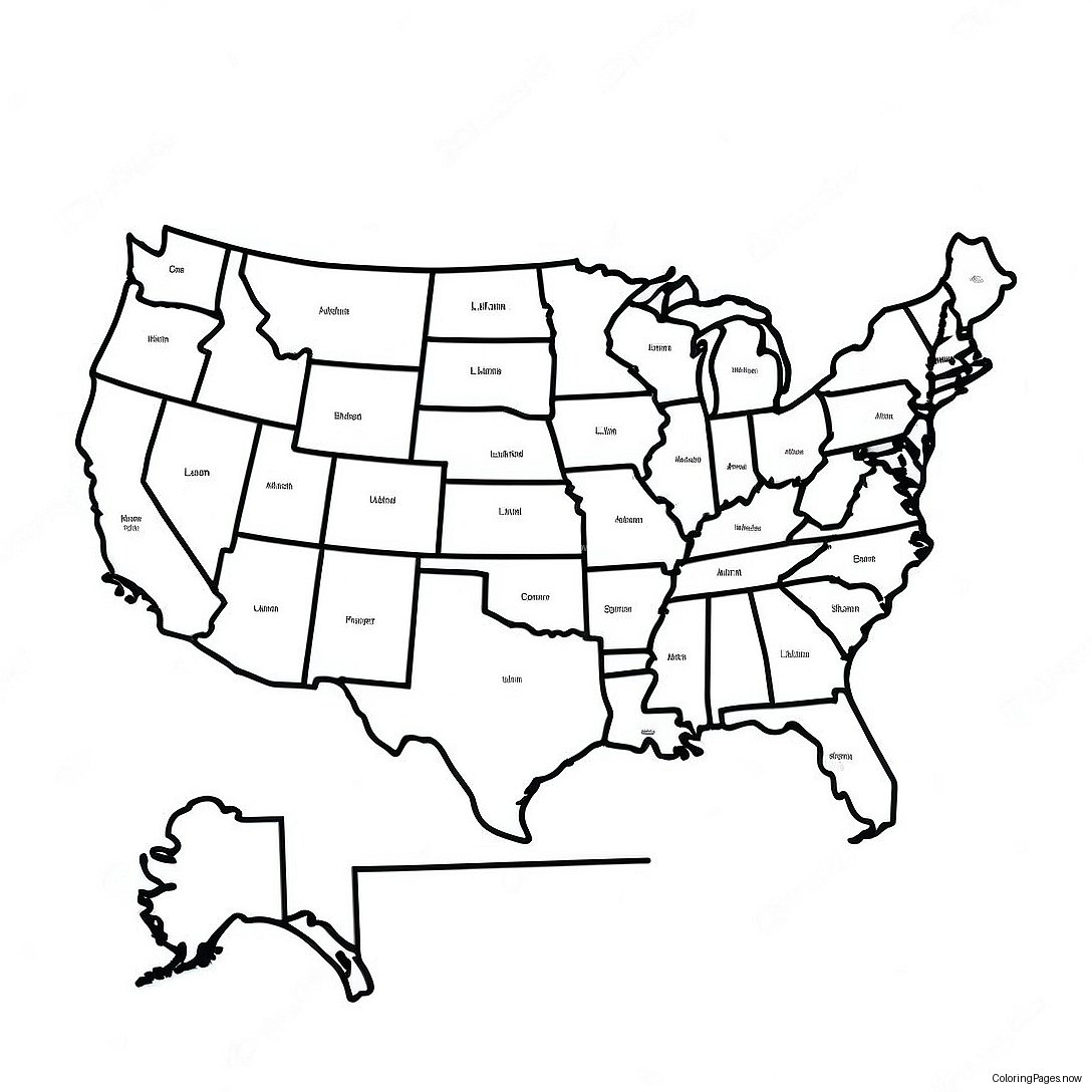 United States Map Coloring Page 8086 6644 