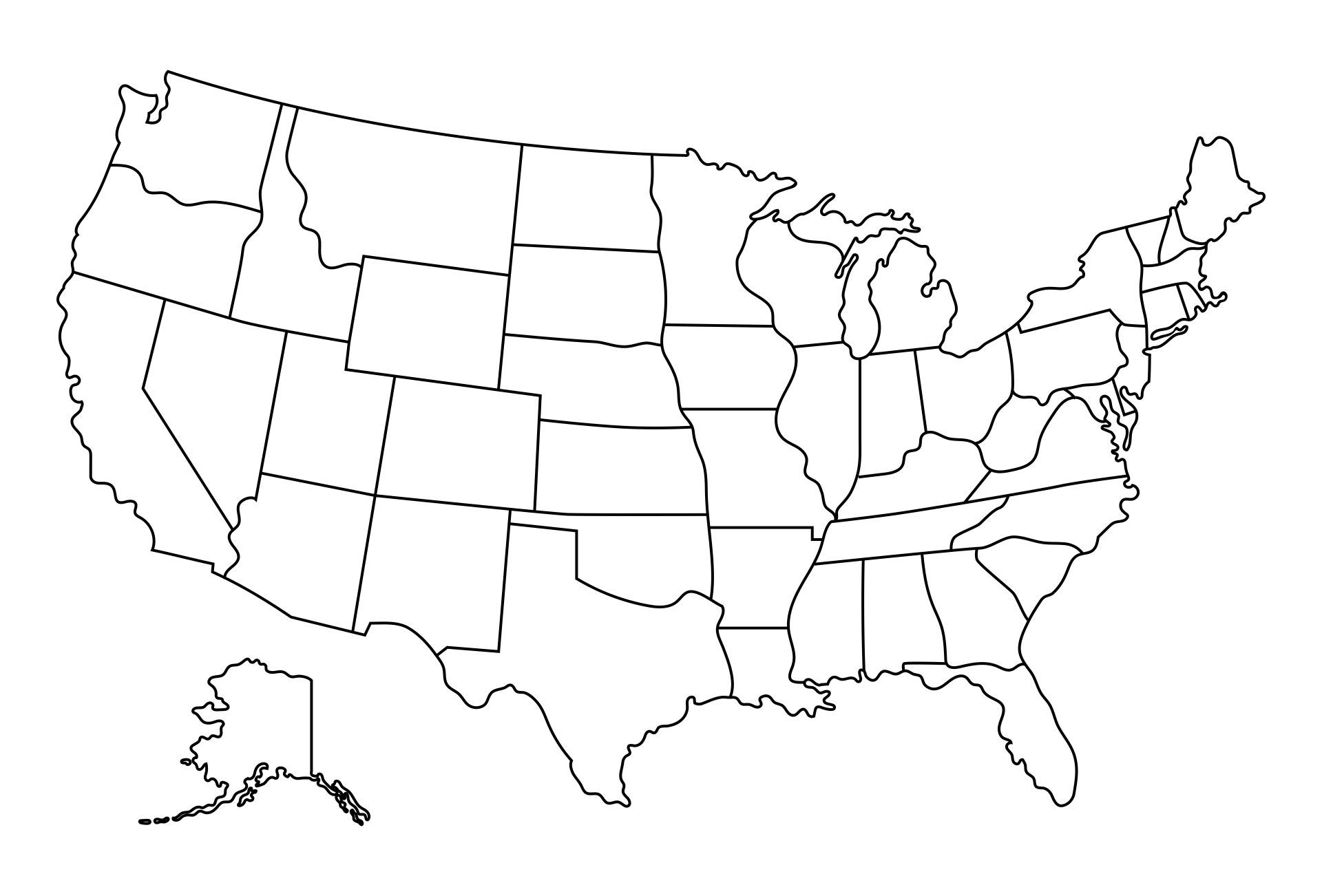 United States Outline Map Printable