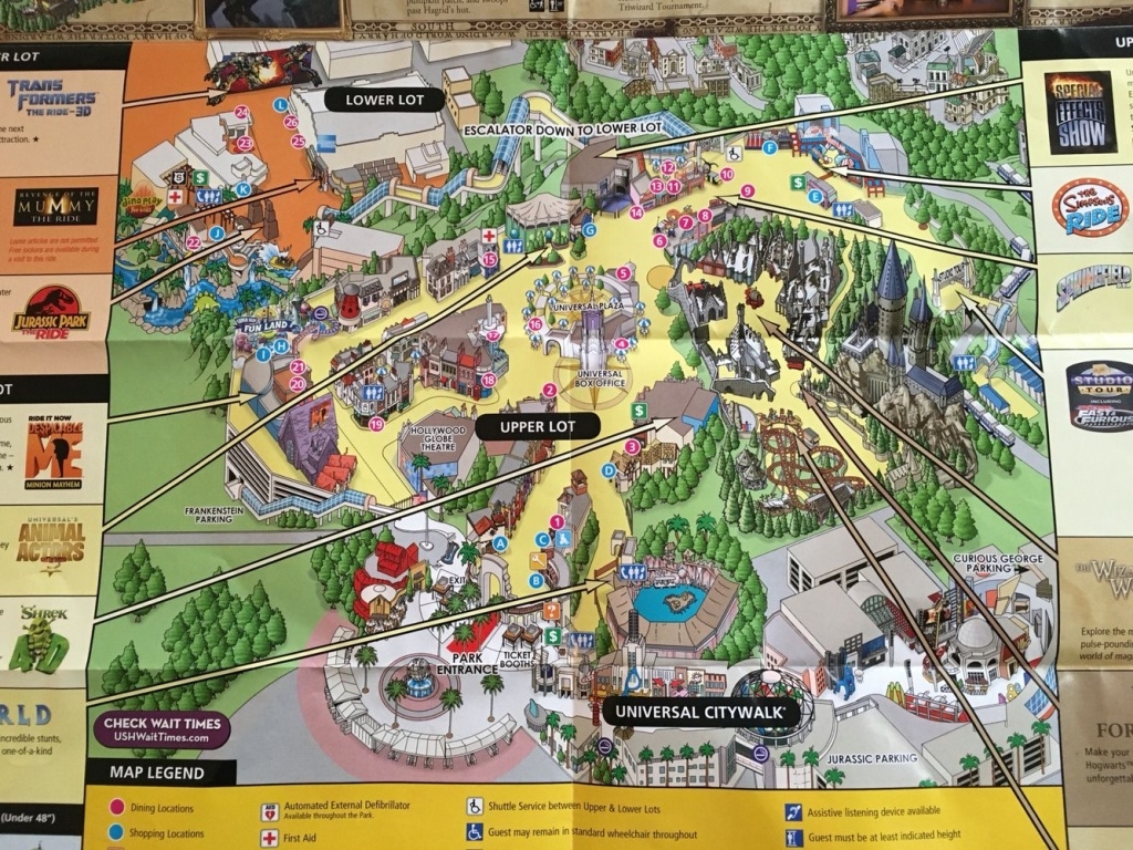 Universal Studios Hollywood Map Printable