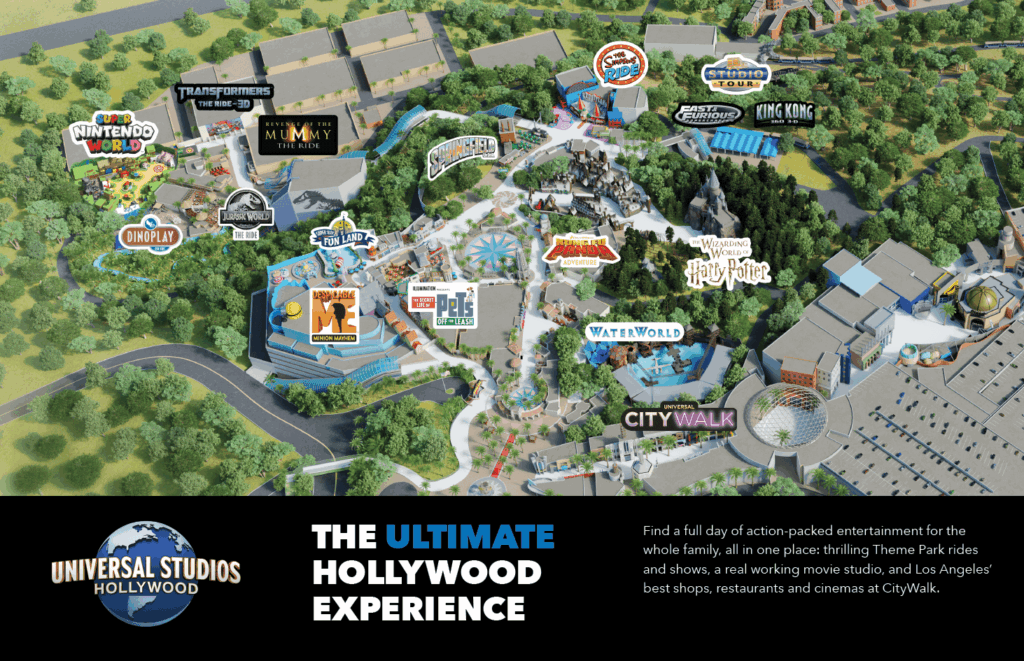 Universal Studios Hollywood Printable Map Free Printable Maps