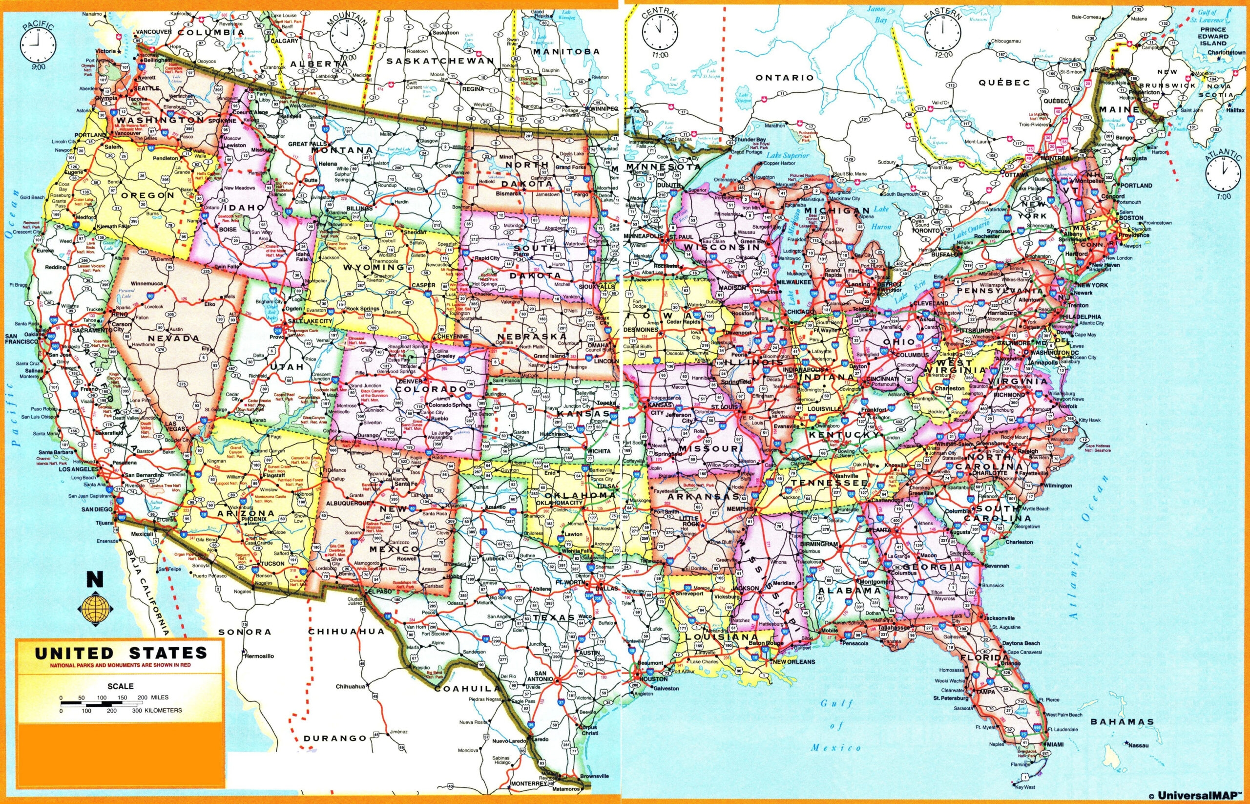 USA Map Cities Printable Map Of USA
