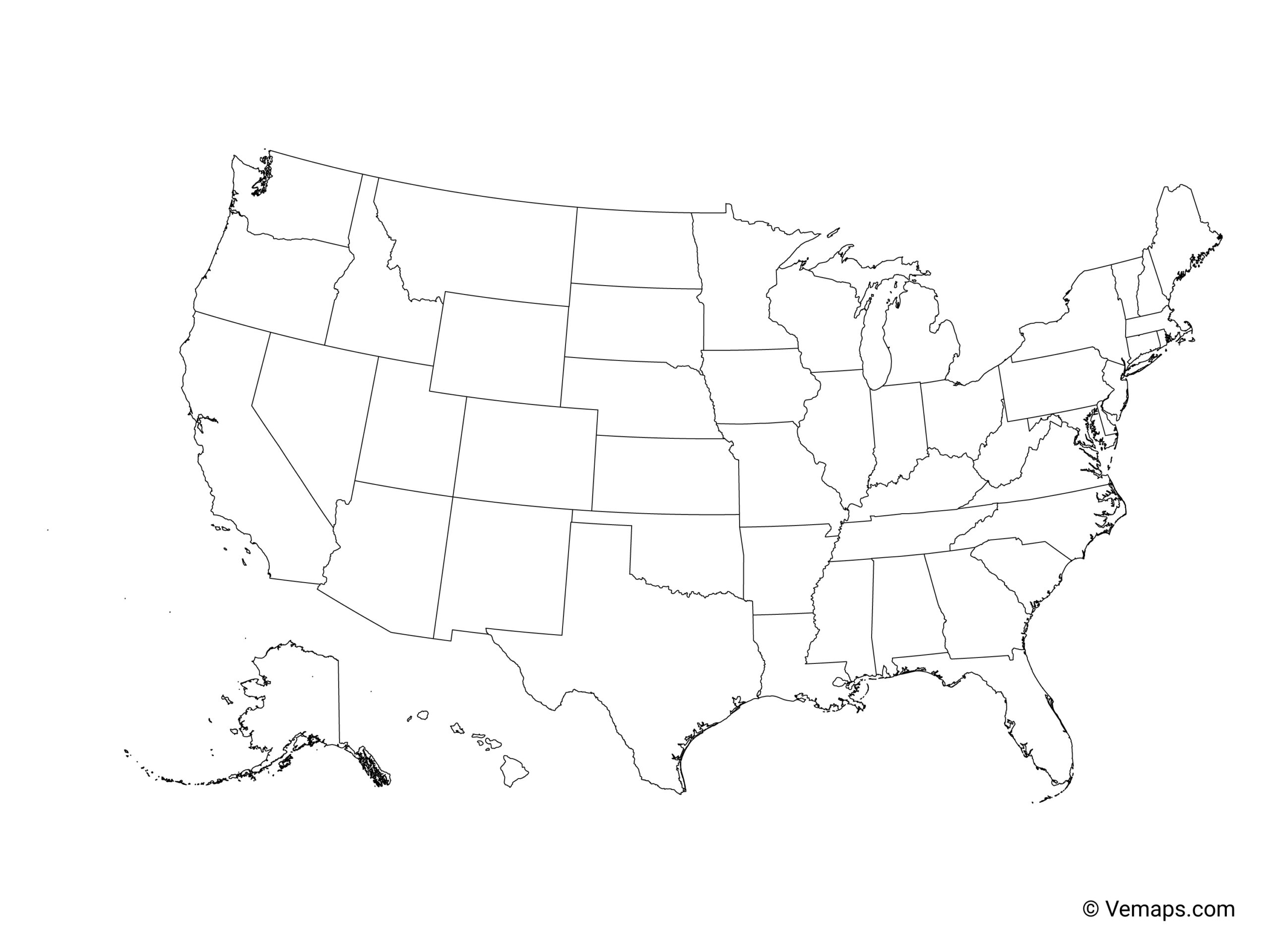 Usa Map Outline Printable