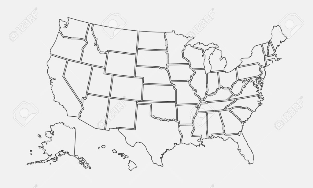 Usa Map Outline United States Vector Blank Map Us Line Map Blank