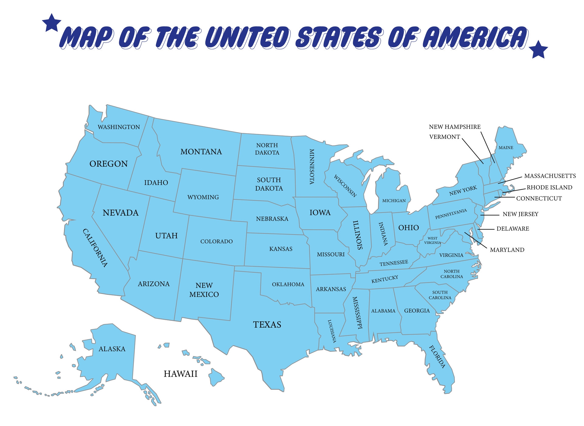 USA Maps United States Colored 10 Free PDF Printables Printablee