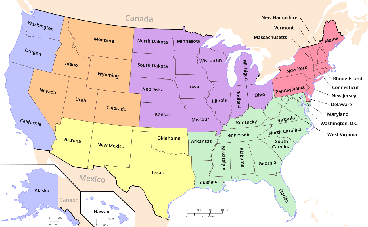 USA State Map Learning Printable Free Printable Map Of USA