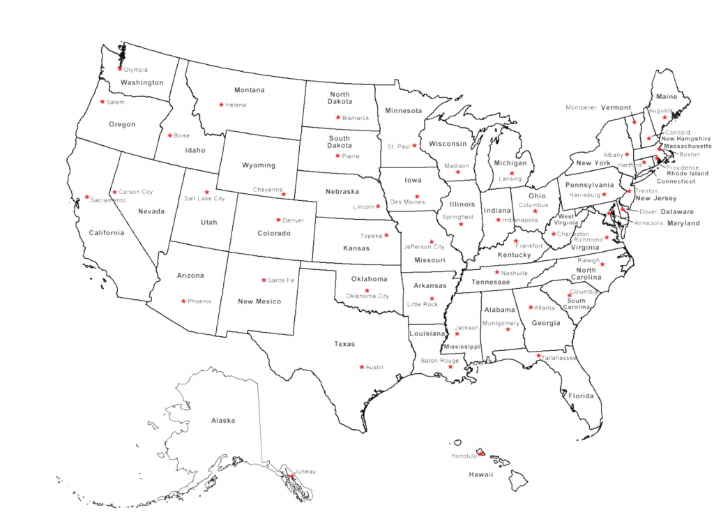 Usa States And Capitals Map Printable Map Of Usa With Capital Cities 