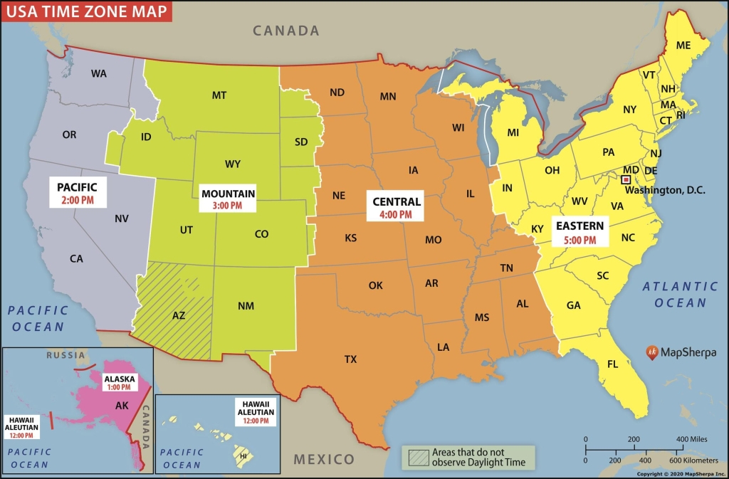 Usa Time Zone Map Large Stanfords Map Of USA Time Zones By State 