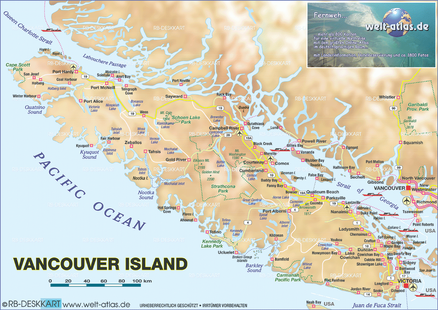 Vancouver Island Map Printable