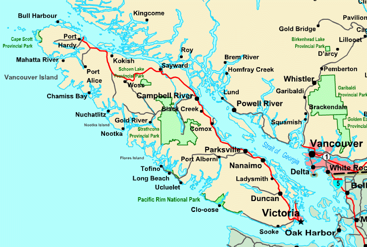 Vancouver Island Map Printable