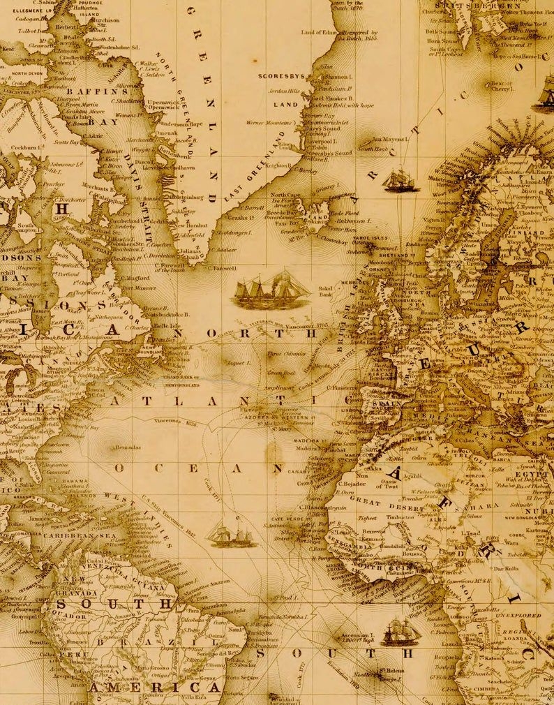 Vintage Map Printable Printable Word Searches
