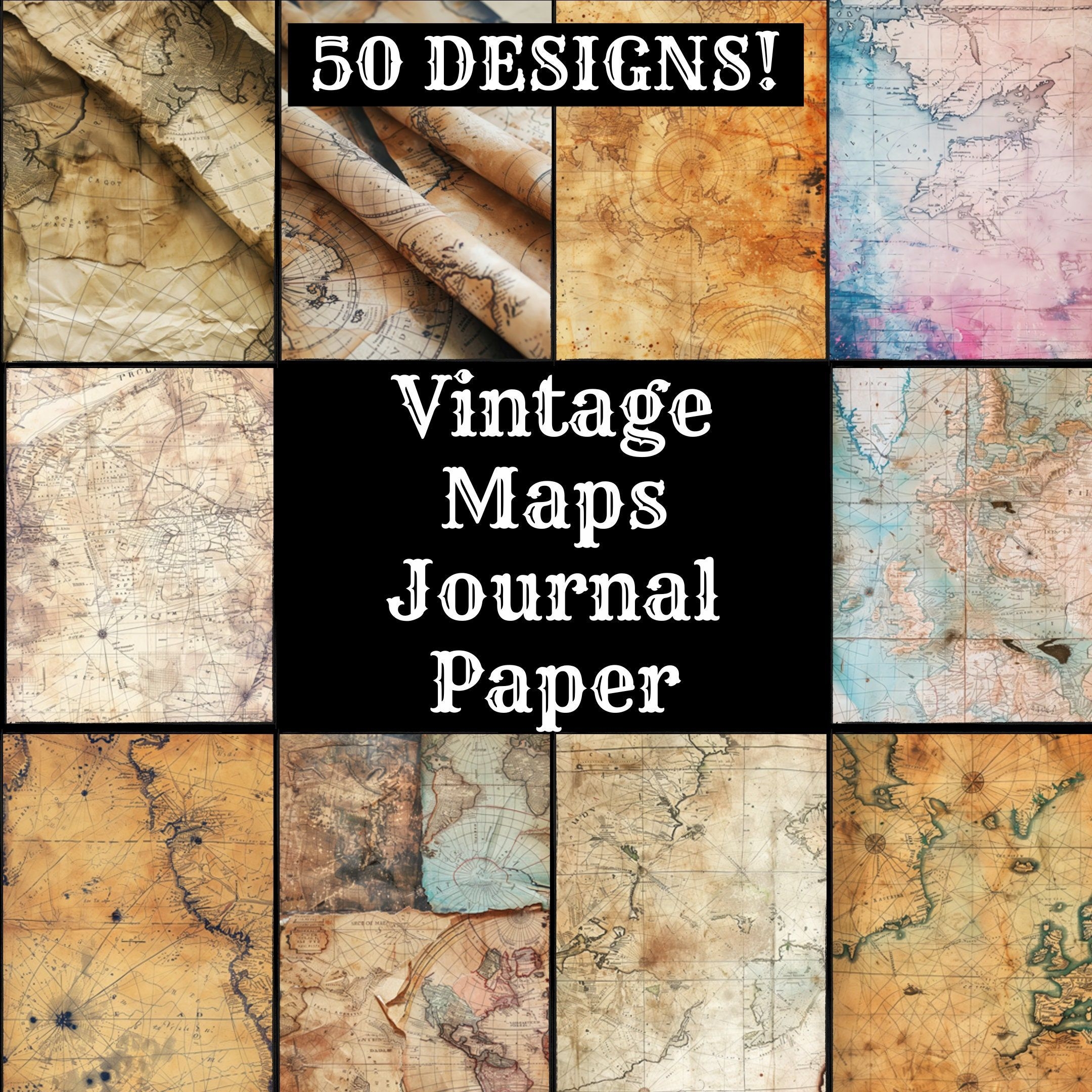 Vintage Maps Journal Paper Vintage Maps Printable Paper Vintage