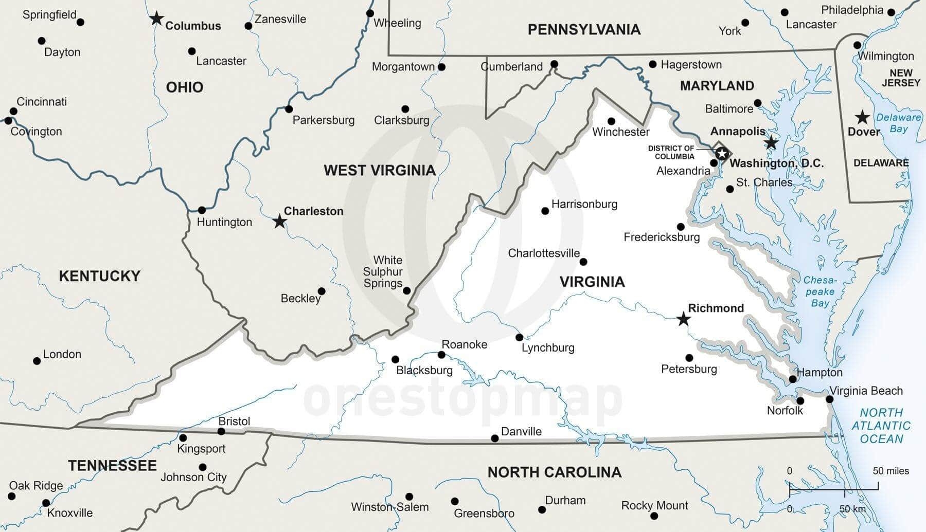 Virginia Map Printable