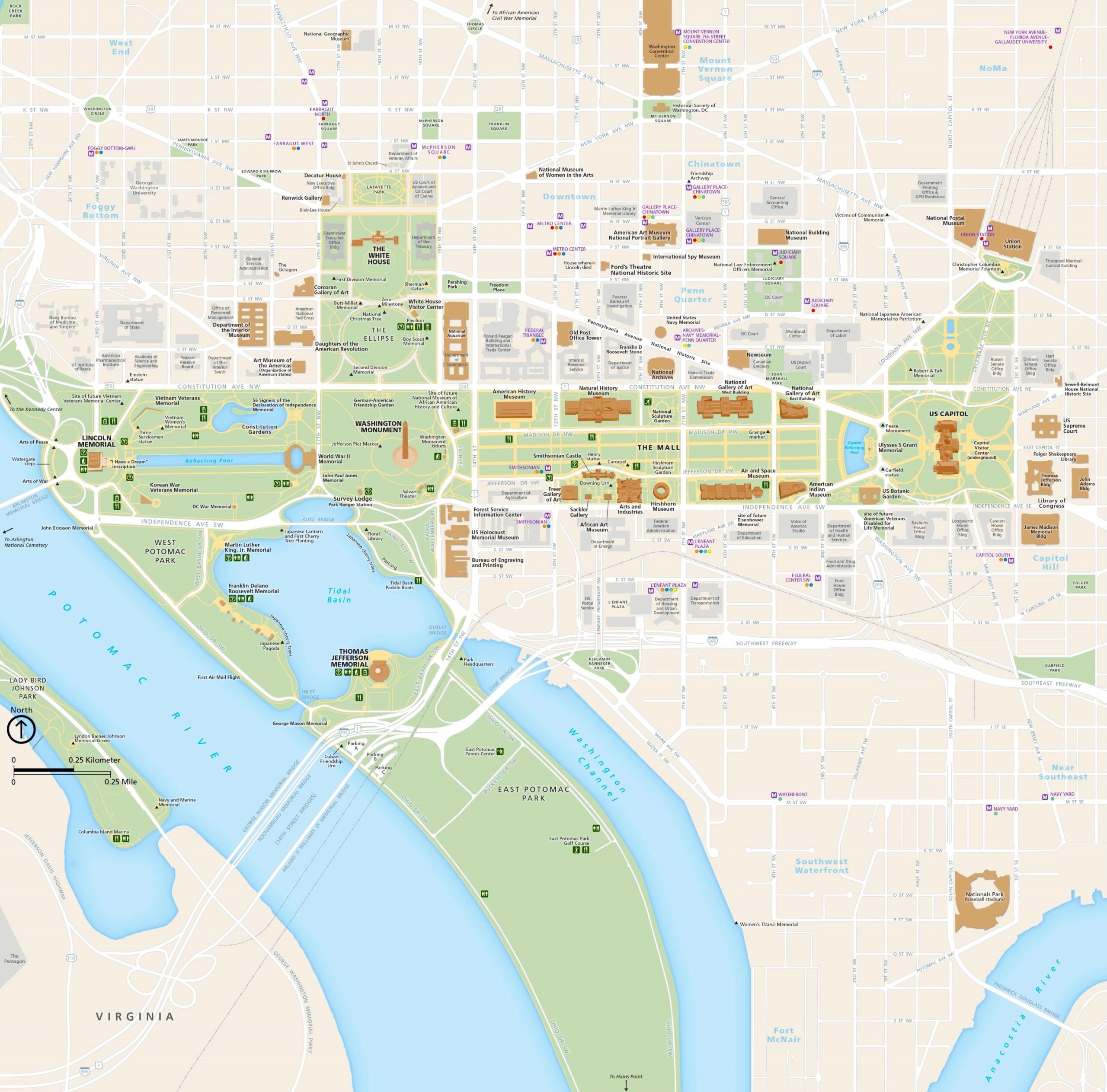 Washington D C Sightseeing Map Ontheworldmap