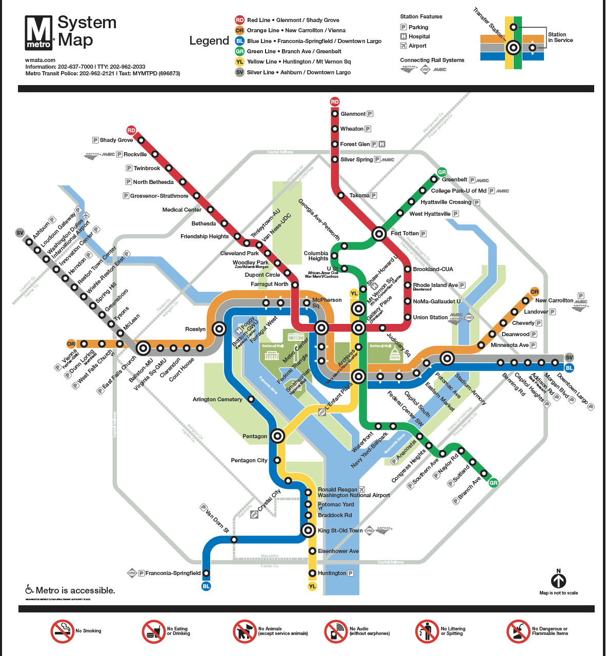 Washington Dc Metro Map Printable Free Printable Maps