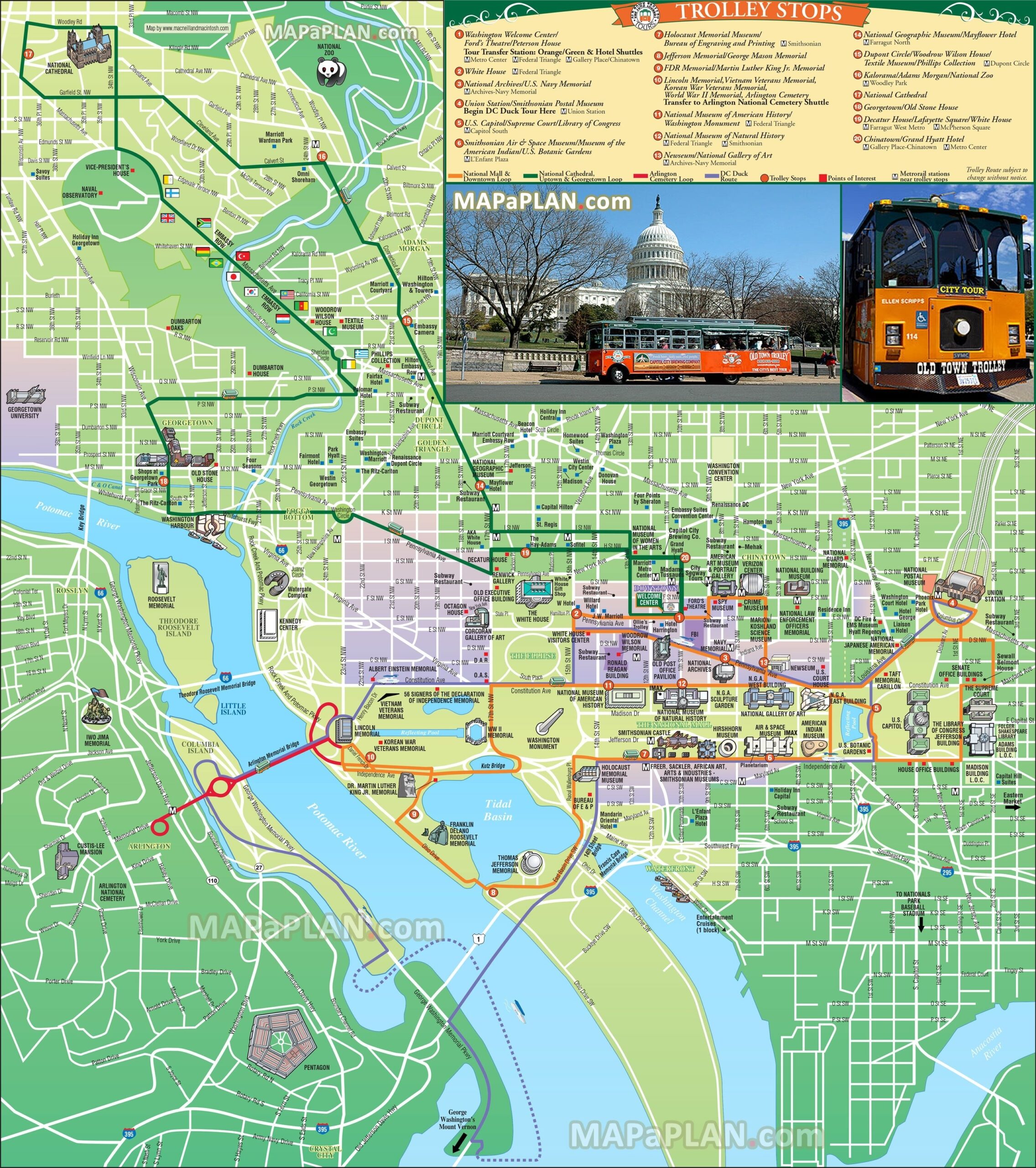 Washington Dc Printable Tourist Map