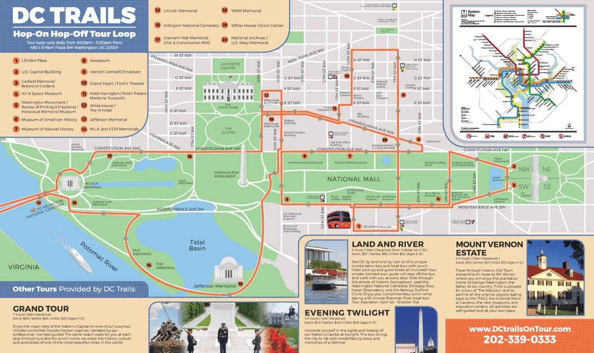 Washington Dc Sightseeing Map Printable