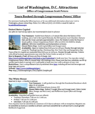  Washington DC Tourist Map PDF Free Download PRINTABLE 