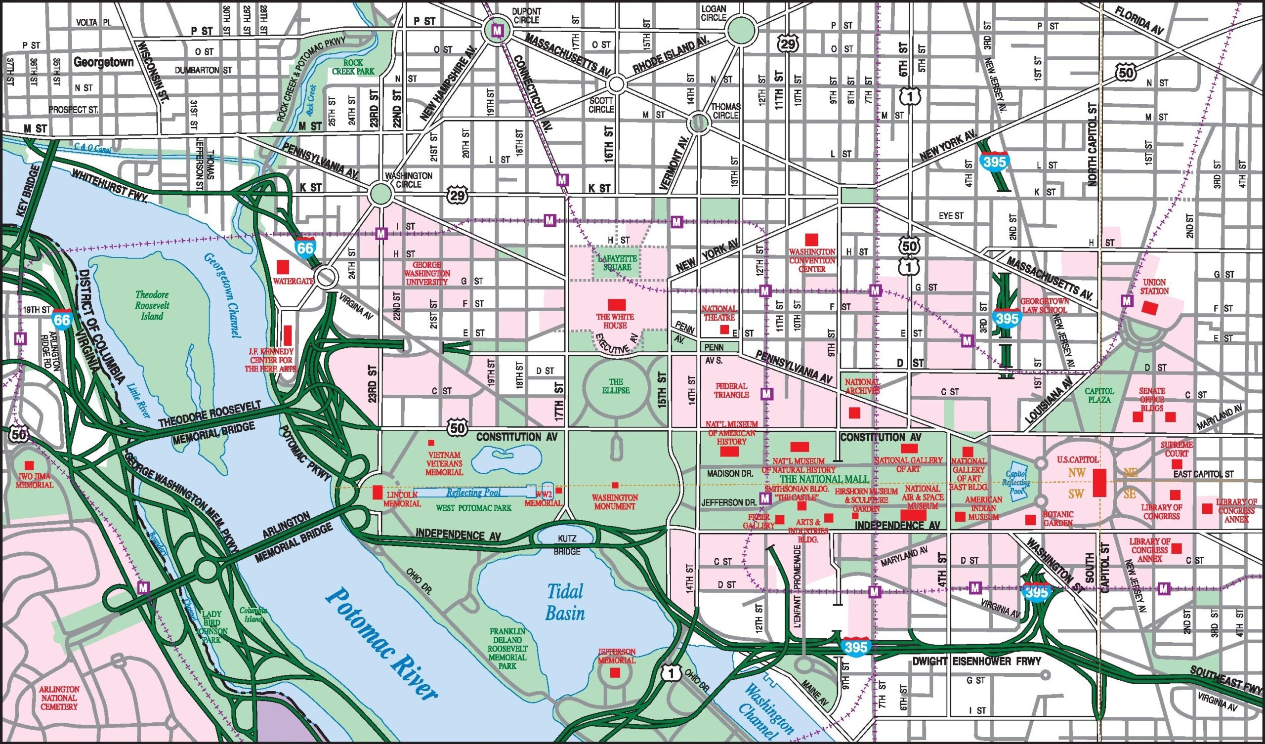 Washington Dc Tourist Map Printable