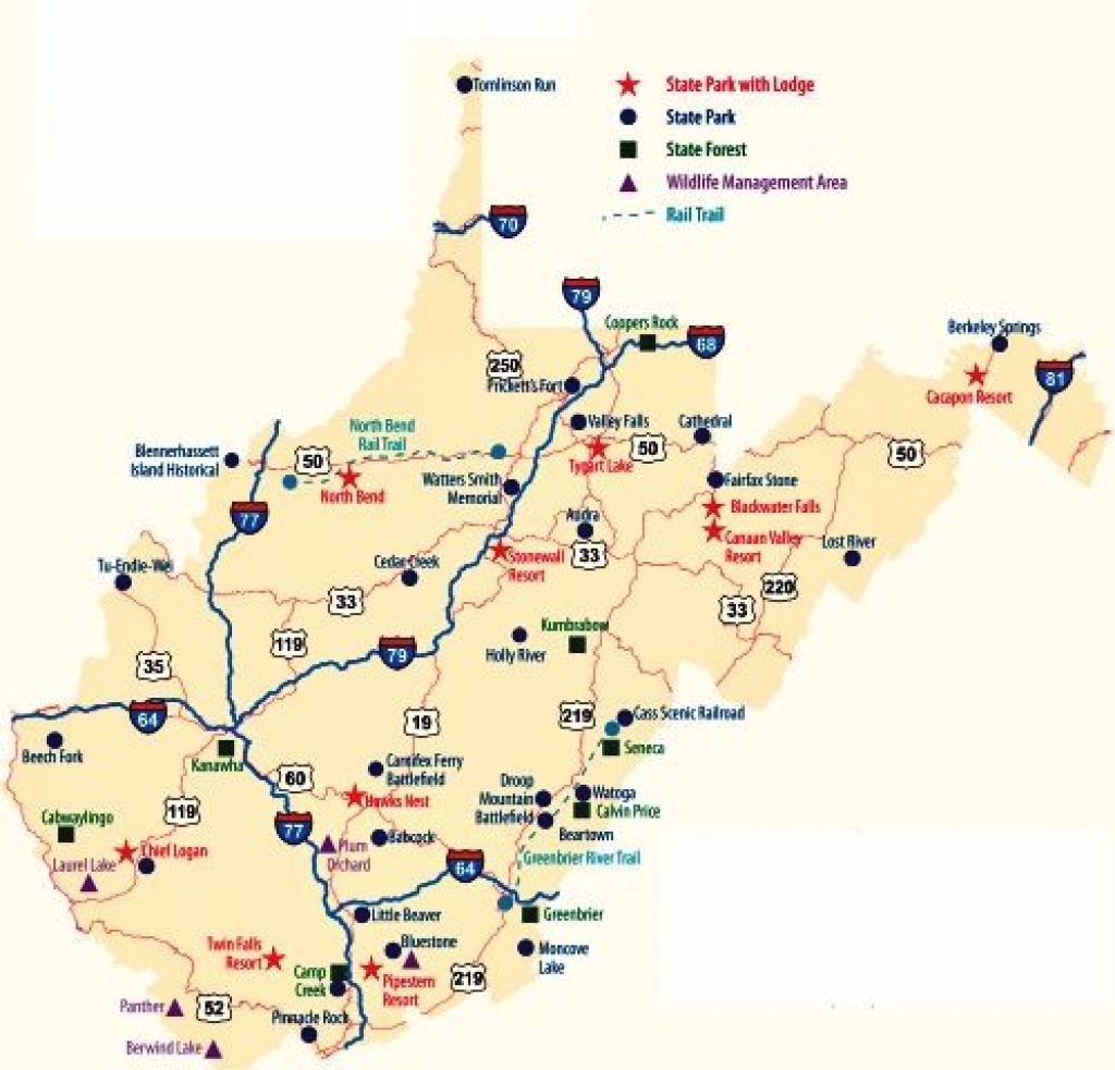 West Virginia State Parks Map Printable Map Virginia Map