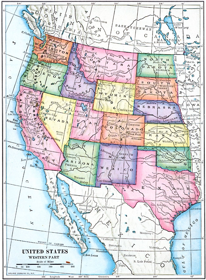 Western States Map Printable Western States Map Printable