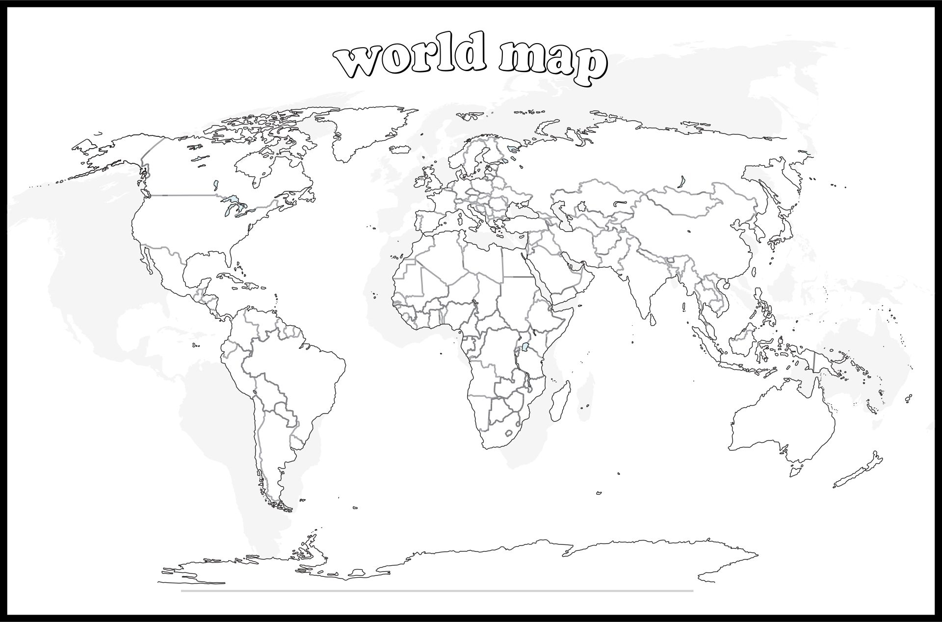 World Blank Map Printable