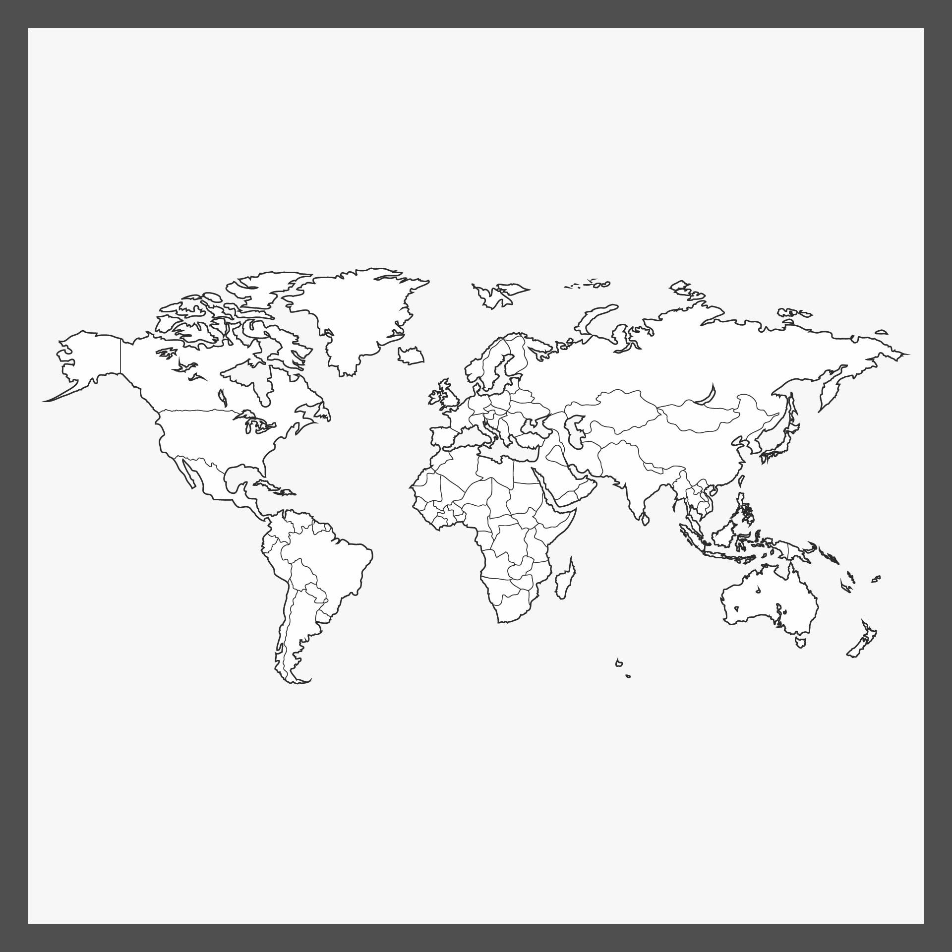 World Map Black White Printable Printable Calendars AT A GLANCE