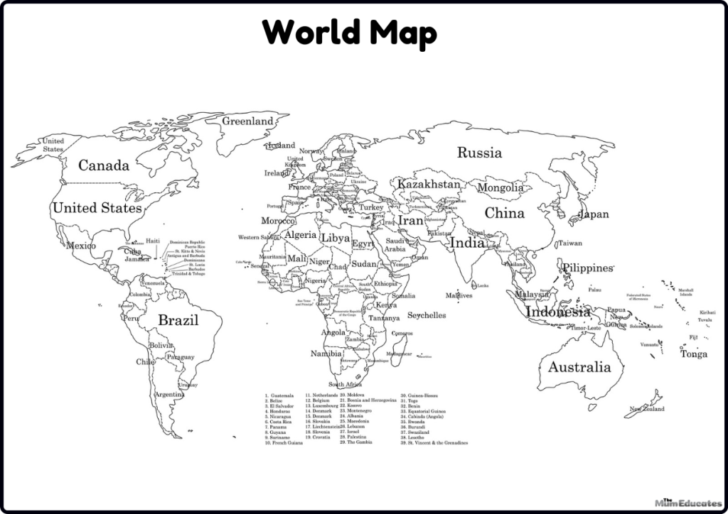 World Map Blank Printable The Mum Educates