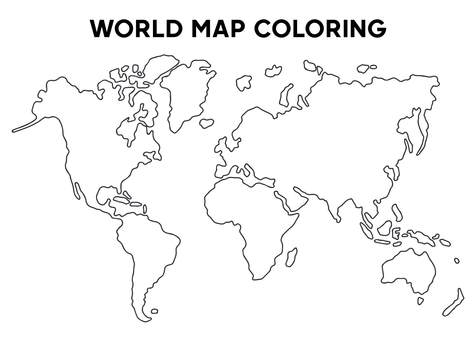 World Map For Coloring Printable World Map For Coloring Printable